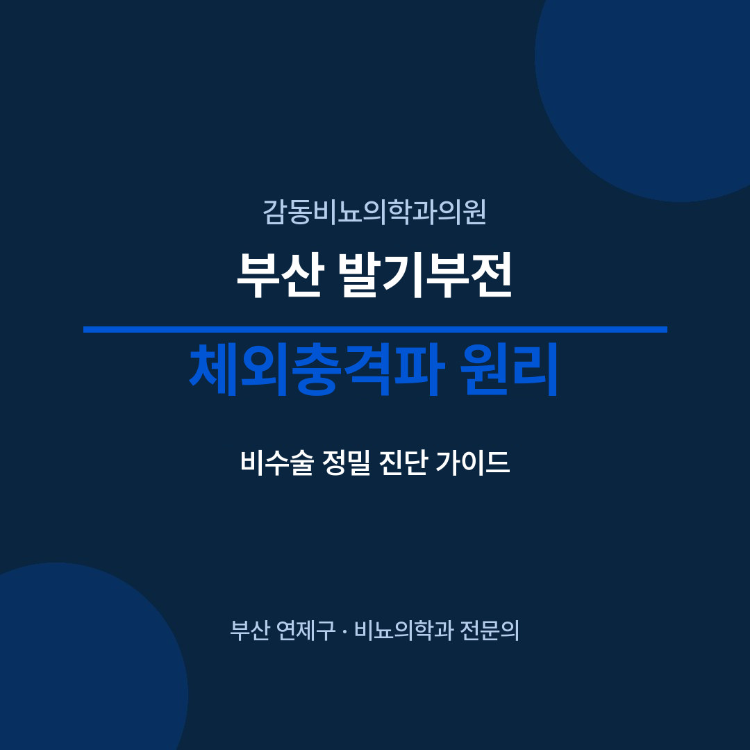 부산 발기부전 체외충격파 원리 - 감동비뇨의학과의원